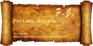 Perlaky Julitta névjegykártya